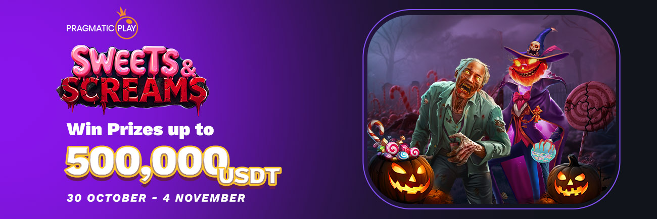 Sweets & Screams Tournament by Pragmatic Play - 500 000 USDT up for Grabs !