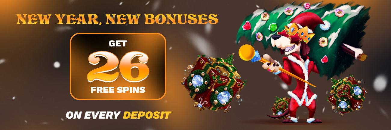 Welcome 2026 with Bonuses at Jackpotter - Get 26 FS on every Deposit !