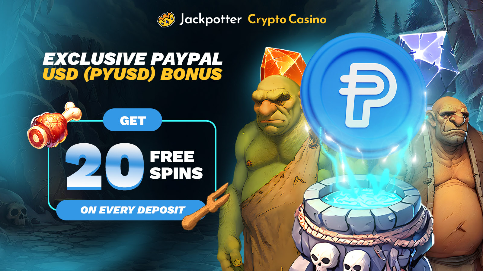 Exclusive PayPal  USD (PYUSD)  Bonus - Get 20 FS on every Deposit!