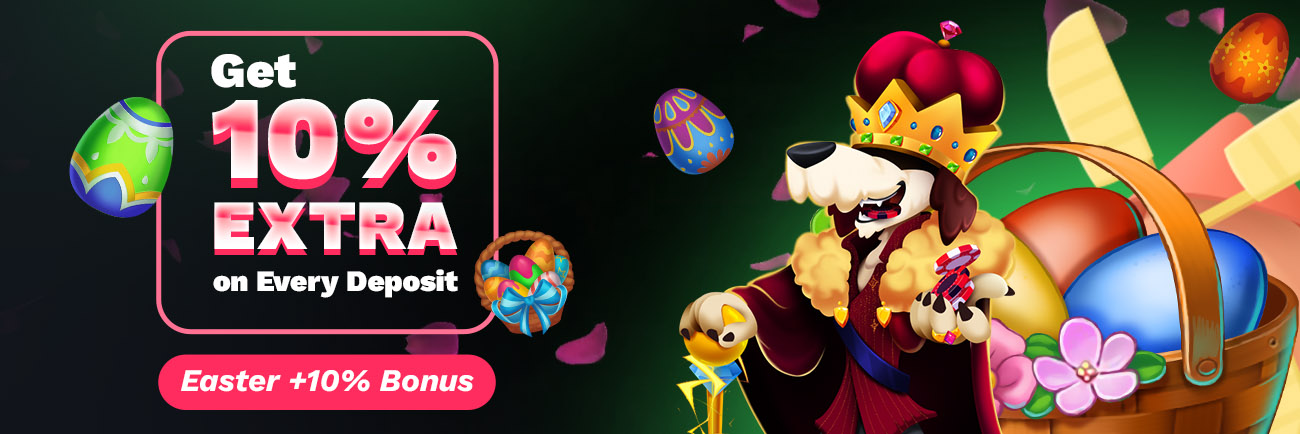 Happy Easter from Jackpotter! 10% on Any Deposit!