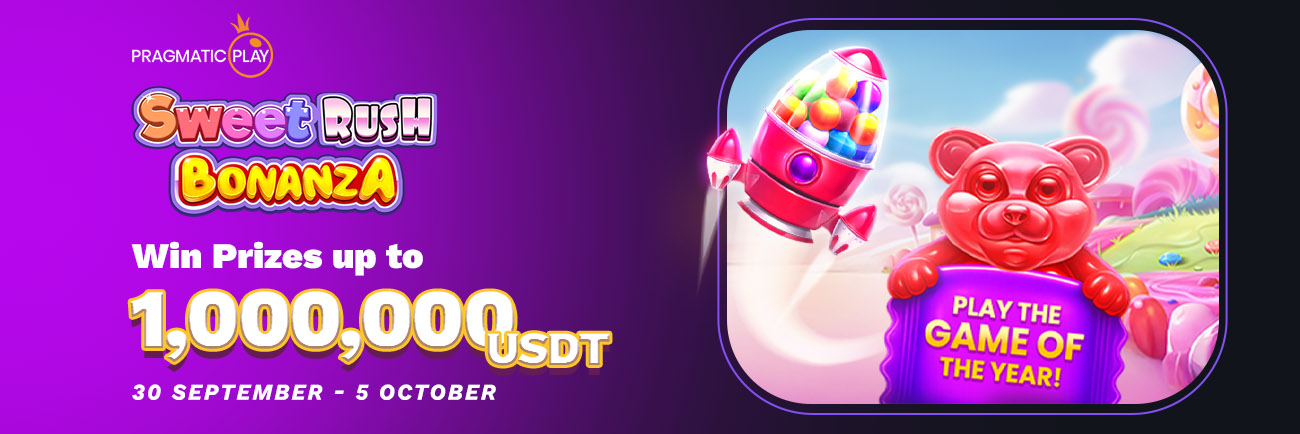Sweet Rush Bonanza Tournament by Pragmatic Play - 1 000 000 USDT up for Grabs !