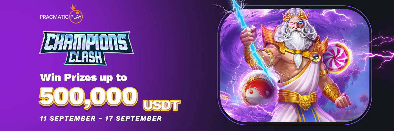 Champions Clash Tournament by Pragmatic Play - 500 000 USDT up for Grabs !