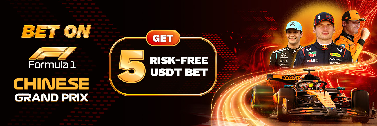 🏎️ Formula 1 Chinese Grand Prix Promo – Bet 5 USDT & if it Loses, you get a 5 USDT free Bet! 🎁